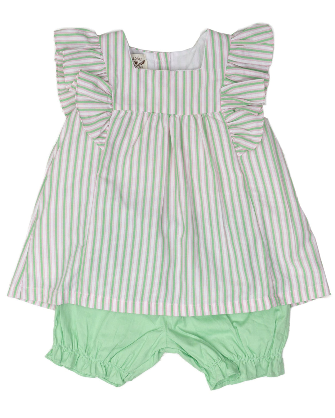 Delia Pink & Green Stripe Bloomer Set