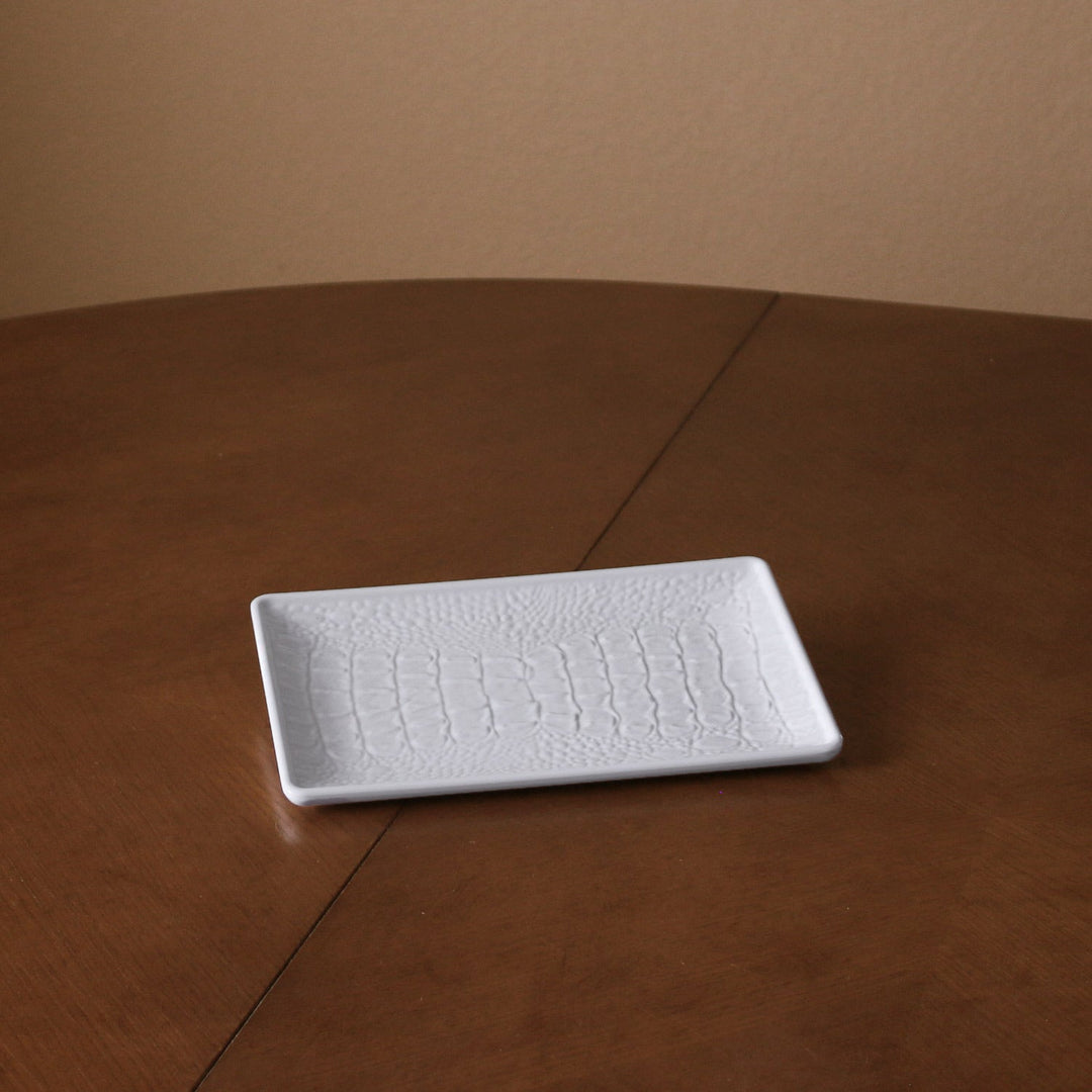 VIDA Croc Small Rectangular Tray (White)
