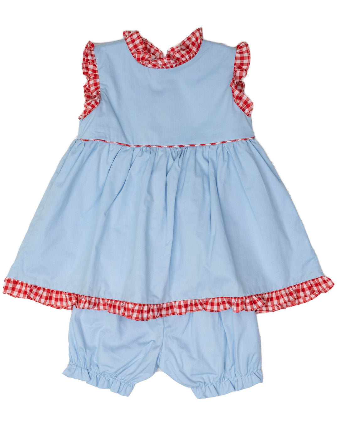 Reagan Blue W/ Red Check Bloomer Set