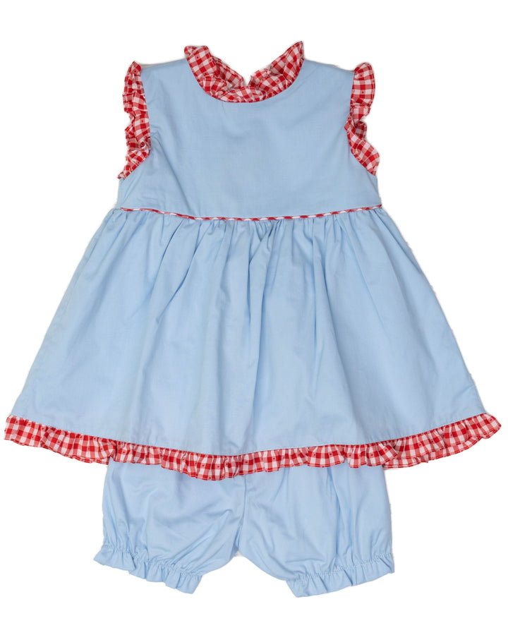 Reagan Blue W/ Red Check Bloomer Set