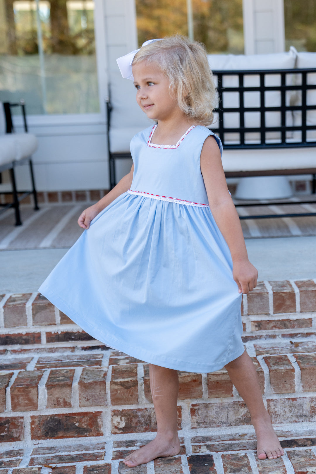 Darby Blue W/ Red Check Dress