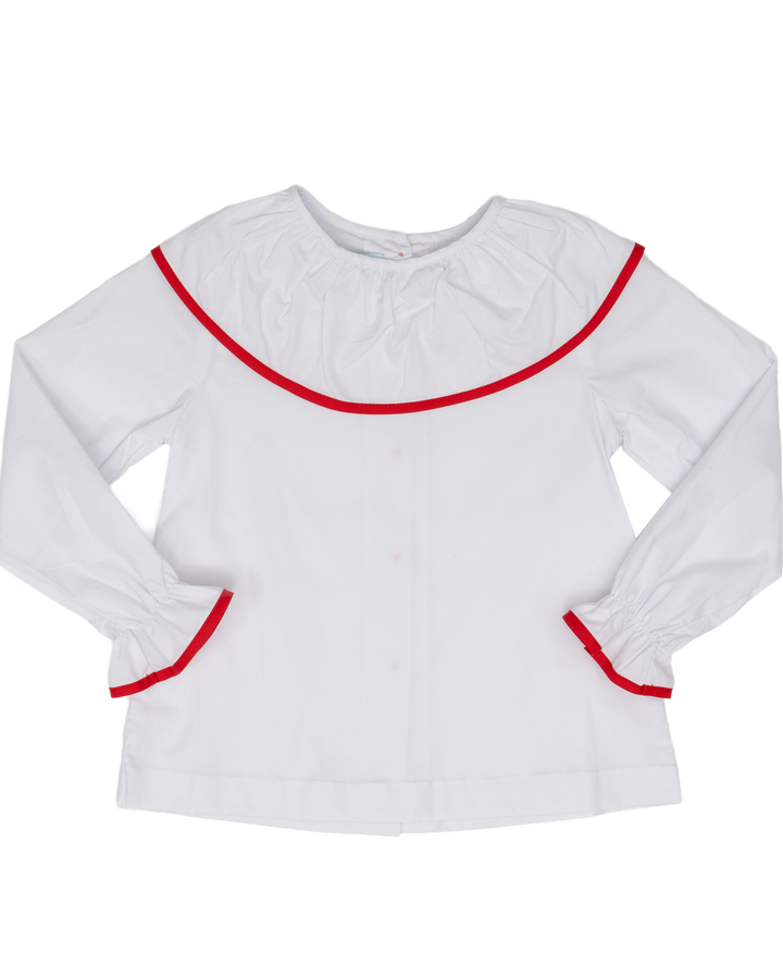 Larrison Dressy Red Ruffle Collar Shirt