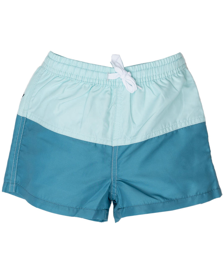 Aqua Color Block Boys Trunks