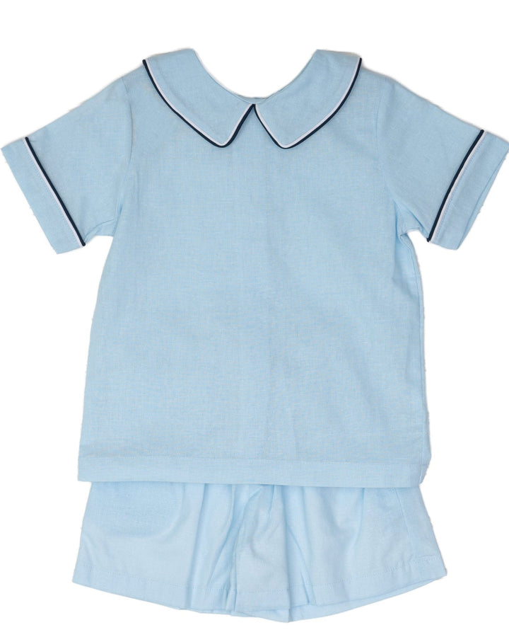 John LT Blue W/ Navy Short Set
