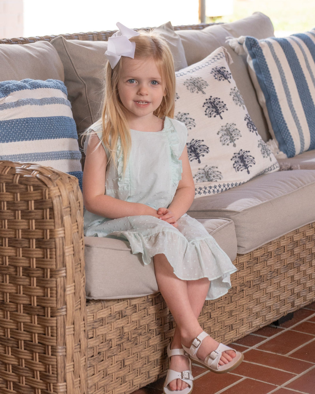 Loreli Mint Swiss Dot Dress