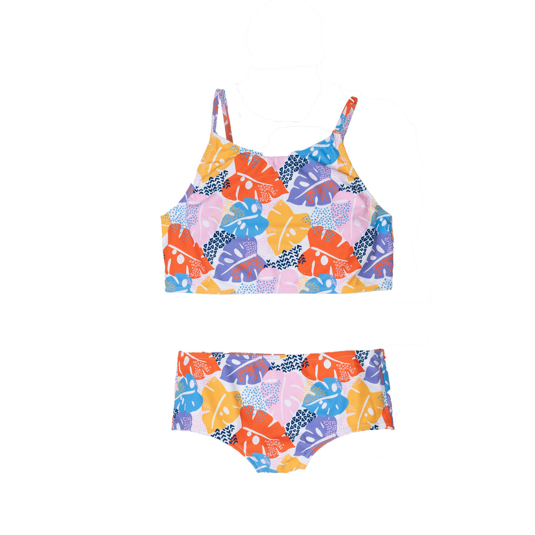 Hello Happiness Palm Leaf Two-Piece Swimsuit