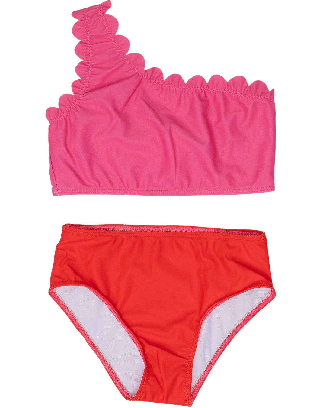 Bahama Pink & Red Colorblock Two Piece Swimsuit