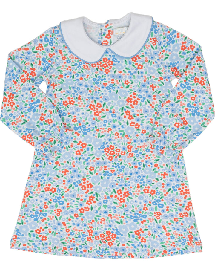 Presley Kait Blue Red Floral Long Sleeve Dress