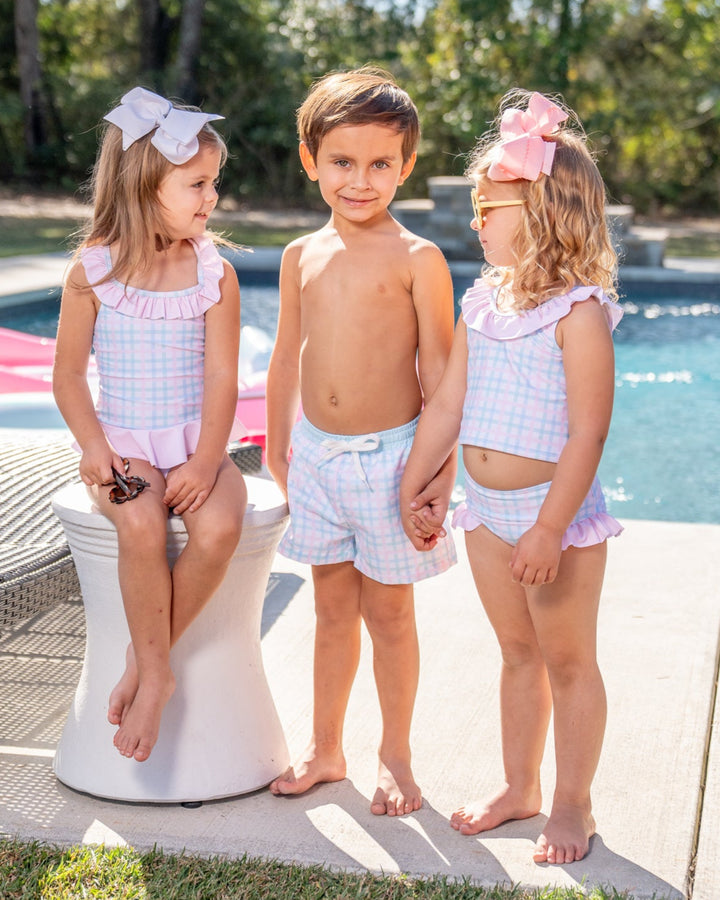 Seacrest Pastel Plaid Two Piece Swim UPF50