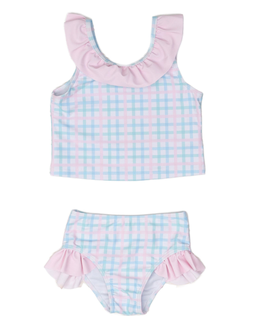 Seacrest Pastel Plaid Two Piece Swim UPF50