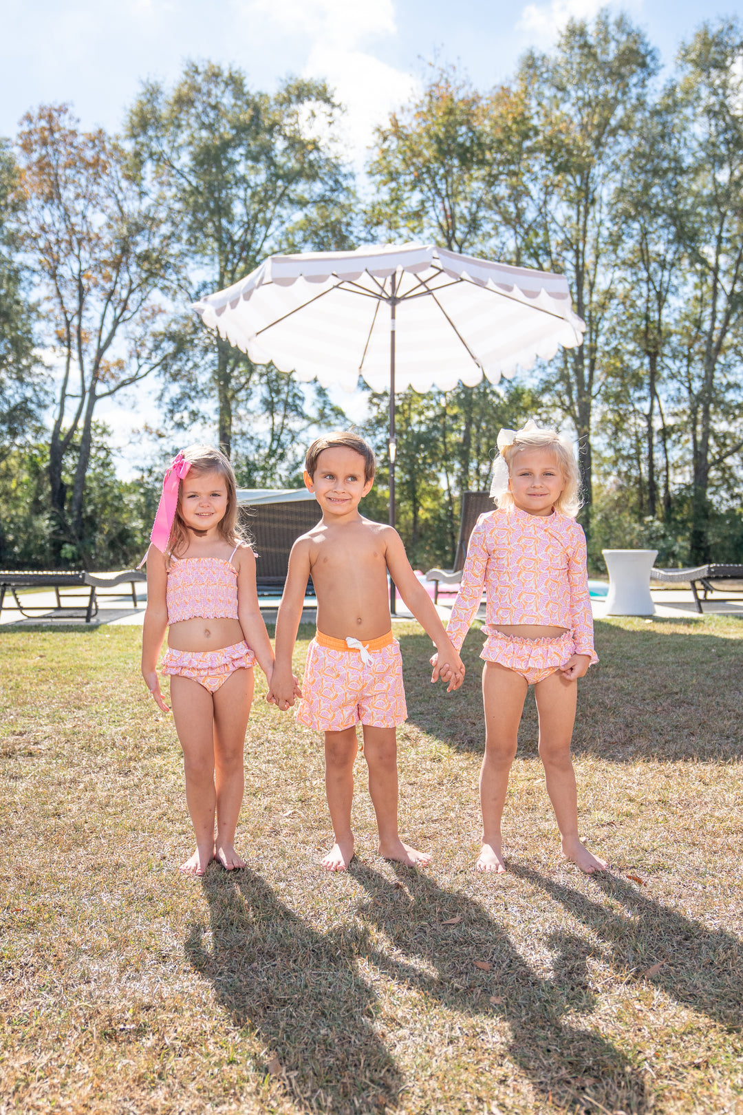 Santa Rosa Mod Pink & Orange Floral Two Piece Swim UPF50