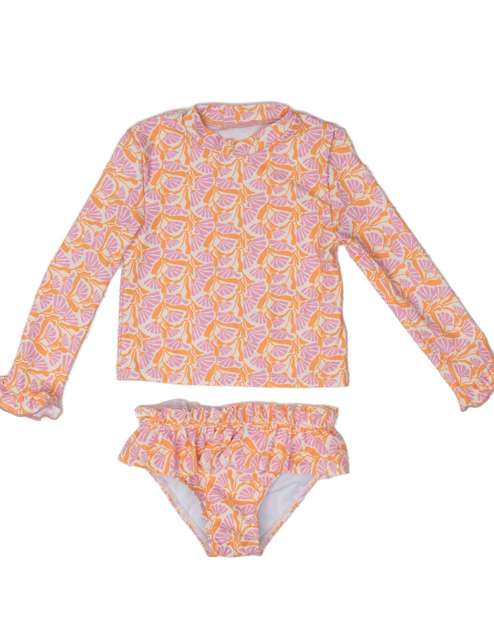 Panama LS Mod Pink & Orange Floral Two Piece Swim UPF50