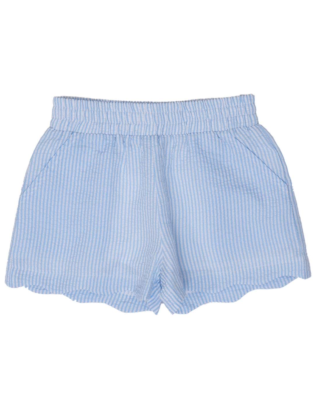 Laura Light Blue Seersucker Shorts