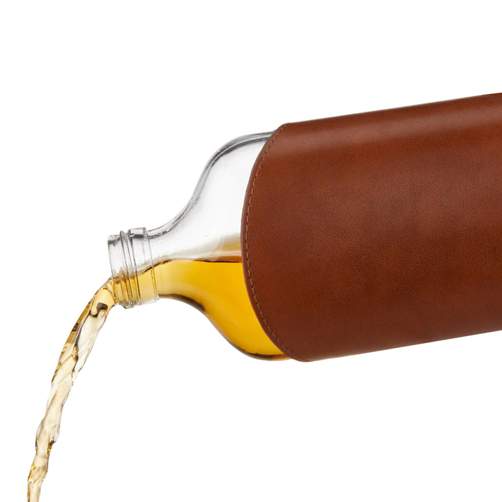 Viski - Parker Leather-Wrapped Glass Flask