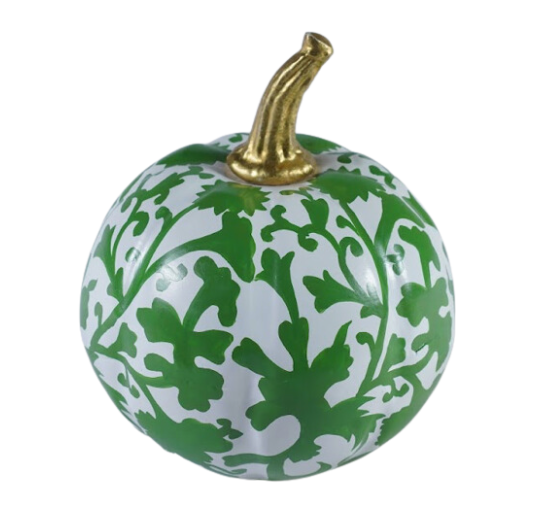 The Enchanted Home - ADORABLE ALL OVER FLORAL 4" GREEN PUMPKIN: 4"