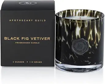 Zodax Apothecary Guild Opal Glass Mini Candle Jar in Gift Box – 4 oz (Black Fig Vetiver)