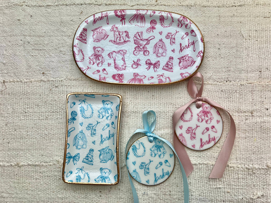 Ten Twenty Six Designs - Baby Gifts- Ornaments & Trays: Blue / Lg Tray