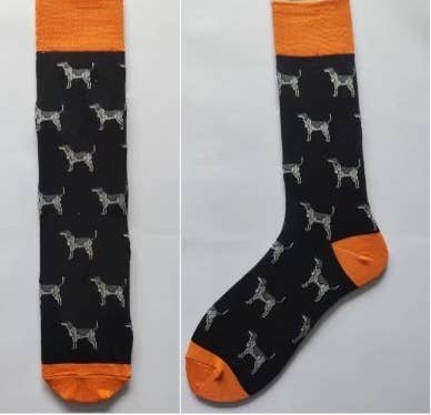 Barrel Down South - Black/Orange Tennessee Smokey Dog Socks