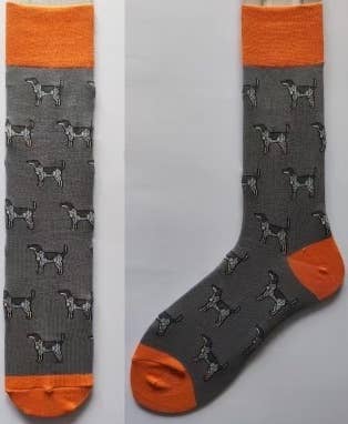 Barrel Down South - Grey/Orange Tennessee Smokey Dog Socks
