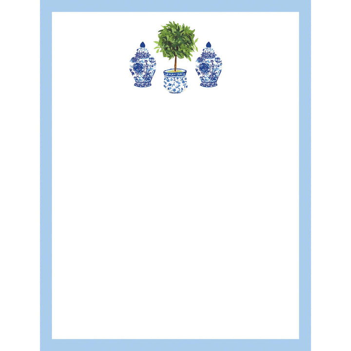 WH Hostess Social Stationery - 4.25 x 5.5 Chinoiserie Topiary Notepad