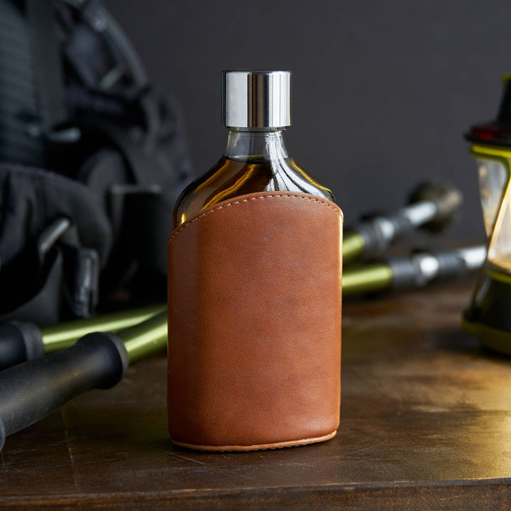 Viski - Parker Leather-Wrapped Glass Flask