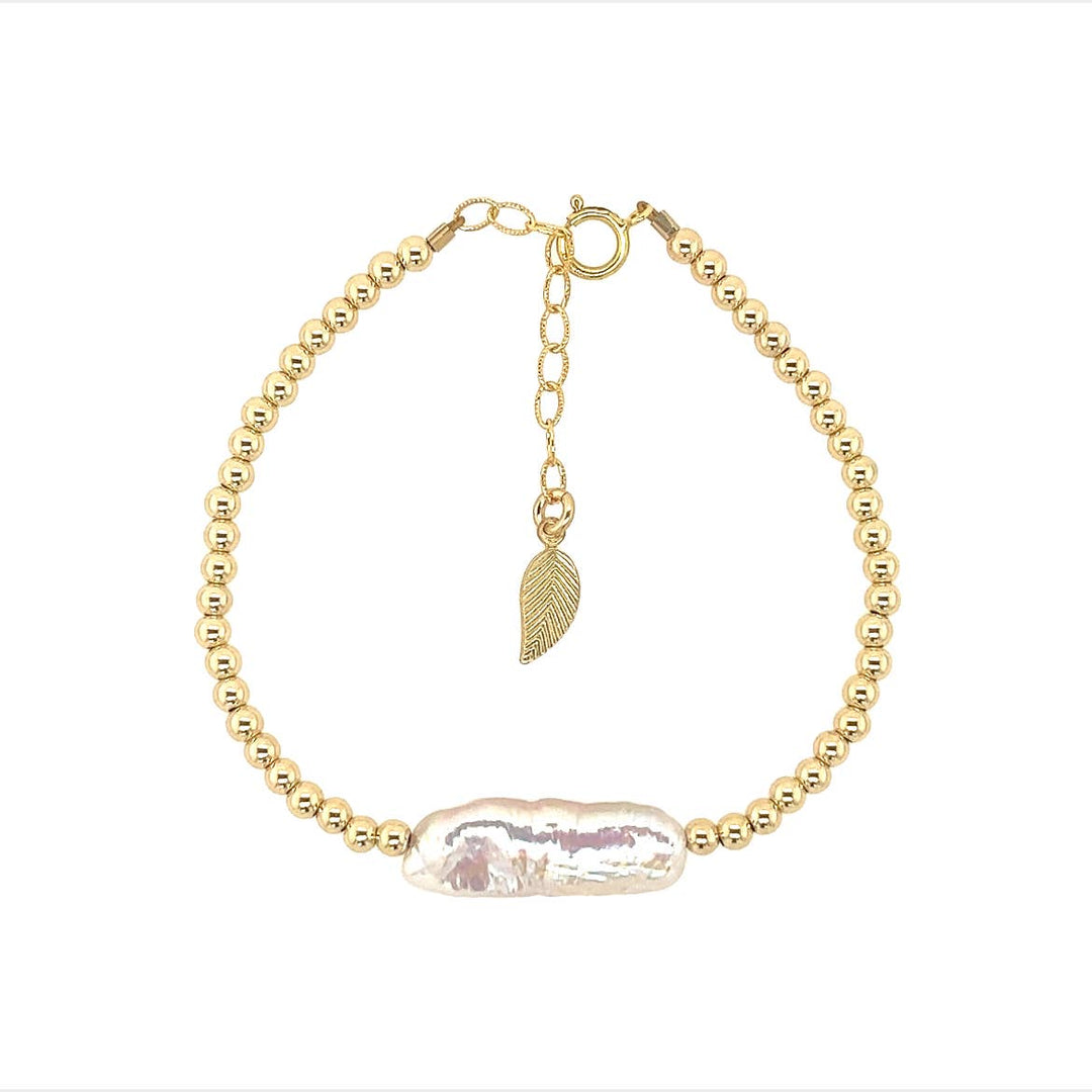 "CHRISHELL" 14K Gold Filled Bracelet: Gold Filled / Stretchy 6.5"