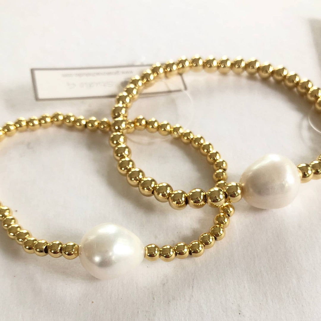 #1066-Ball Bracelet with Baroque Pearl