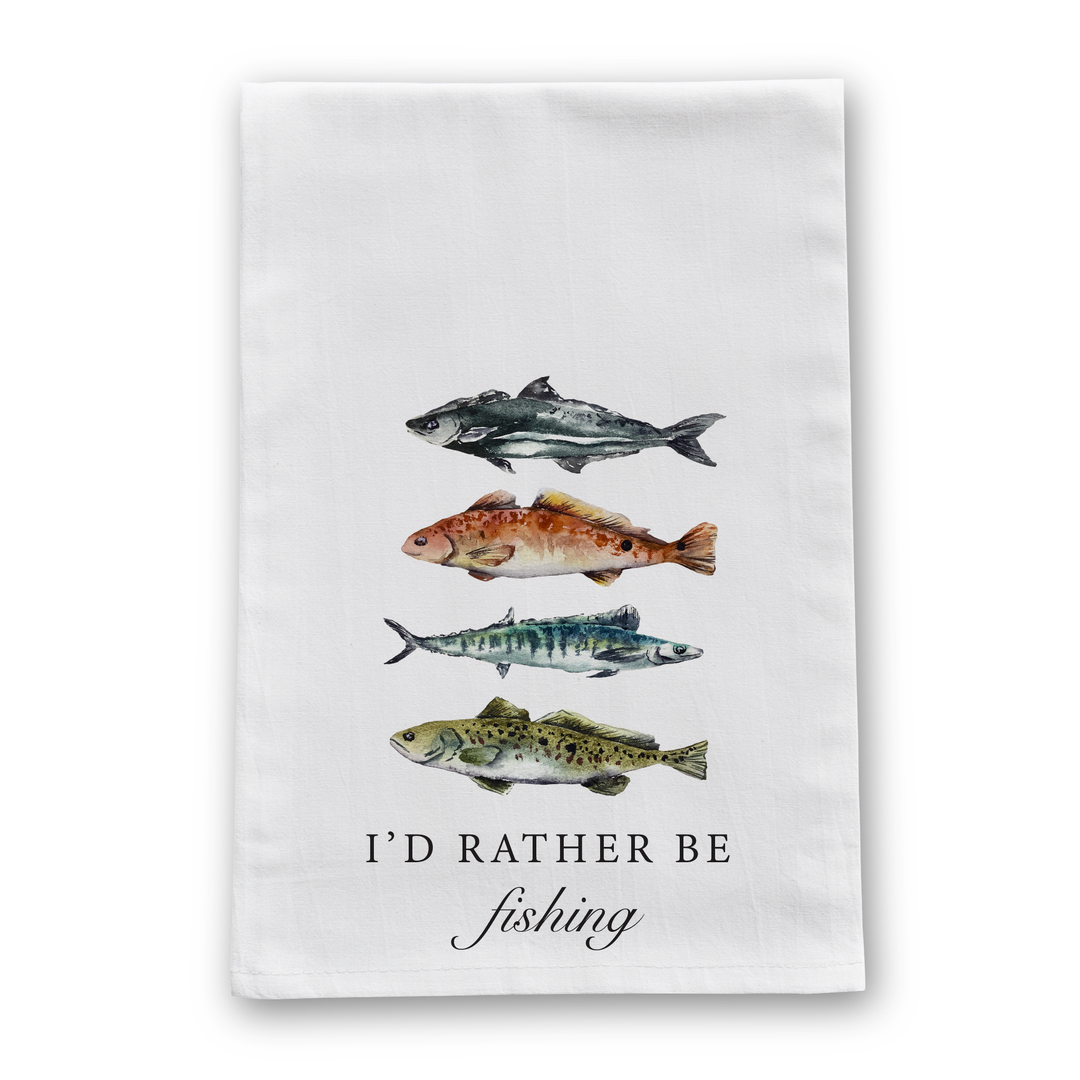 Barrel Down South - I'd Rather Be Fishing Tea Towel