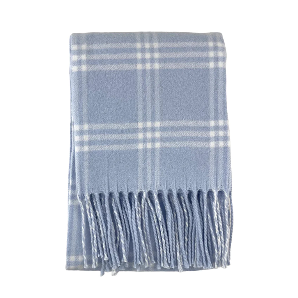 A Soft Idea Window Pane Check Flannel with Fringe