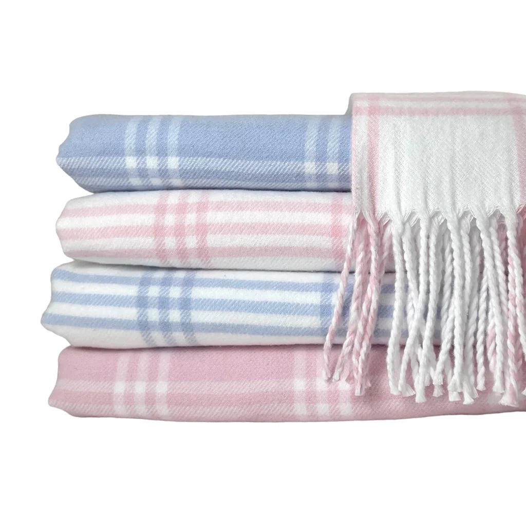 A Soft Idea Window Pane Check Flannel with Fringe