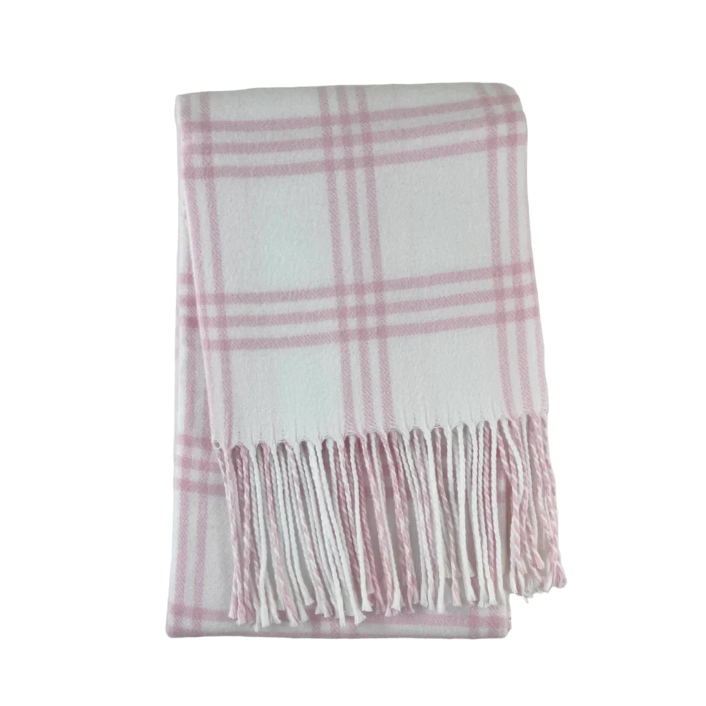 A Soft Idea Window Pane Check Flannel with Fringe