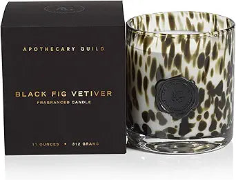Zodax Apothecary Guild Opal Glass Candle Jar in Gift Box – (Black Fig Vetiver)