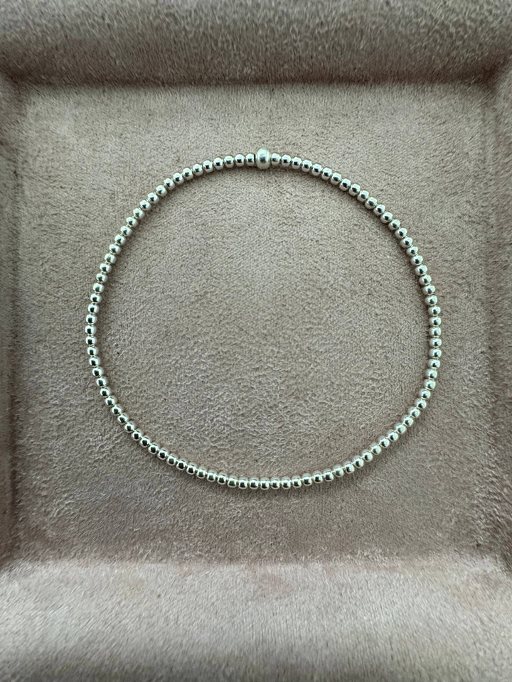 2MM Classic Ball Bead Bracelet - Waterproof: Gold Filled / Stretchy 6.5"