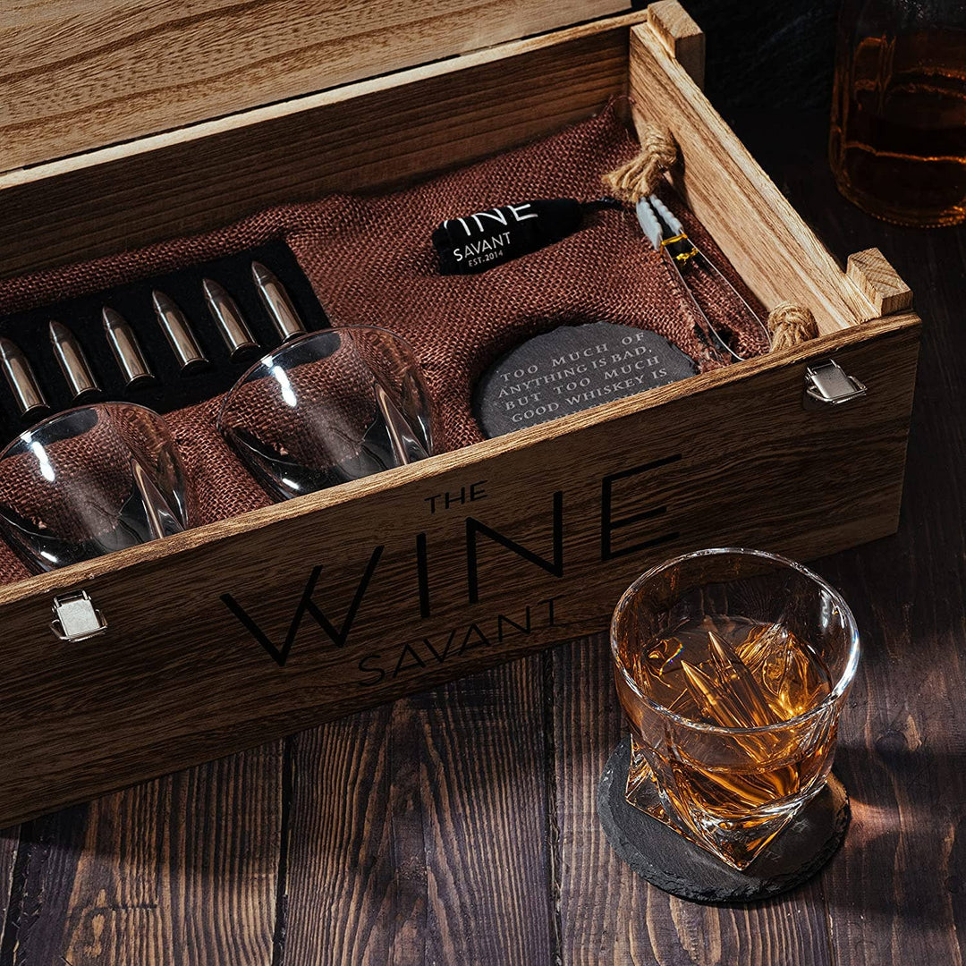The Wine Savant Luxurious Twist Glasses with Bullet Whiskey