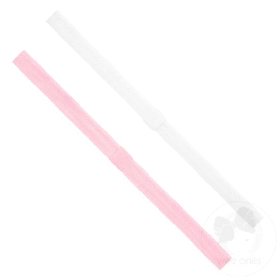 Wee Ones Two Pack Narrow Stretch Add-A-Bow Baby Girl Headbands
