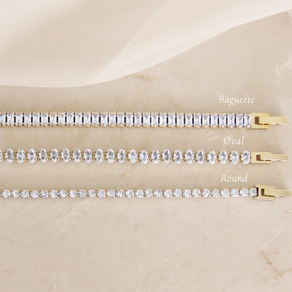Round Gold Tennis Bracelet