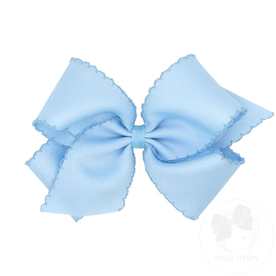 Wee Ones-King Grosgrain Hair Bow with Moonstitch Edge