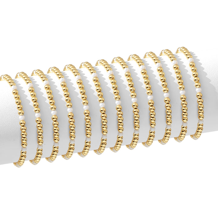 4mm Bead & Pearl Stretch Bracelets