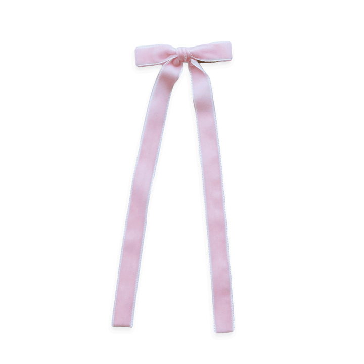 Eva's House Snap Clip - Long Tail Velvet Bow - 9 inches