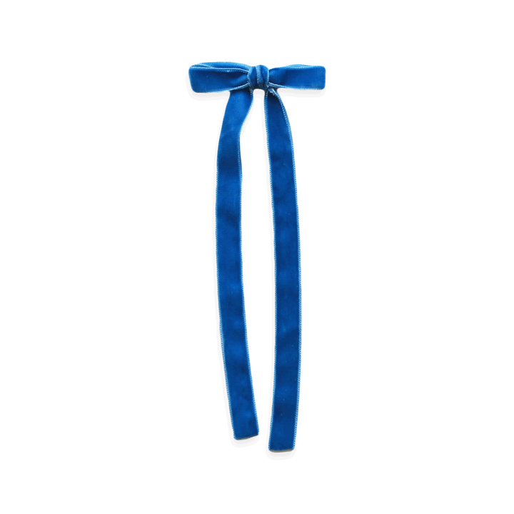 Eva's House Snap Clip - Long Tail Velvet Bow - 9 inches
