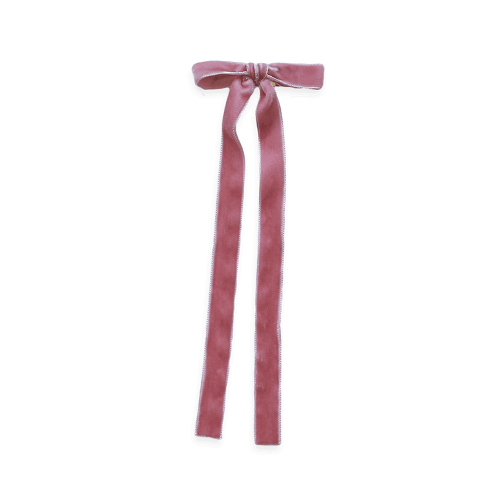 Eva's House Snap Clip - Long Tail Velvet Bow - 9 inches