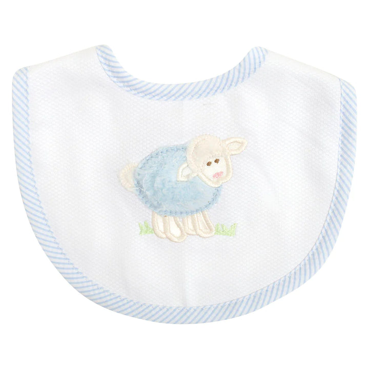 Lamb Applique Basic Bib, Blue