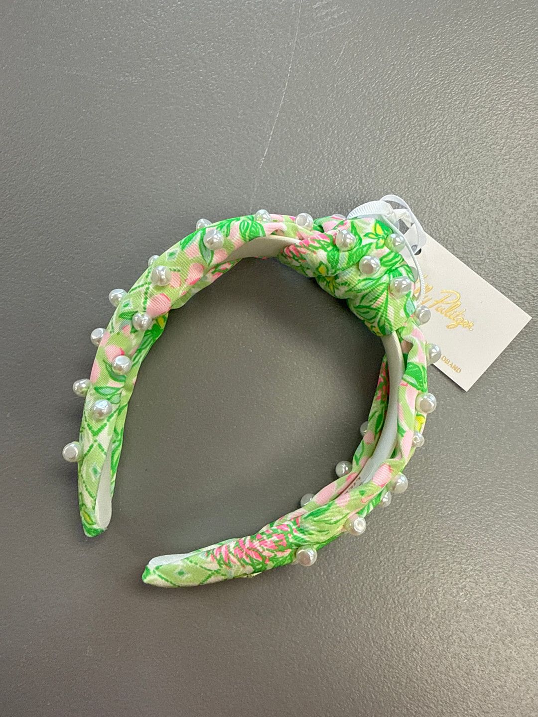 Embellished Slim Knot Headband, Lime Feeling Good