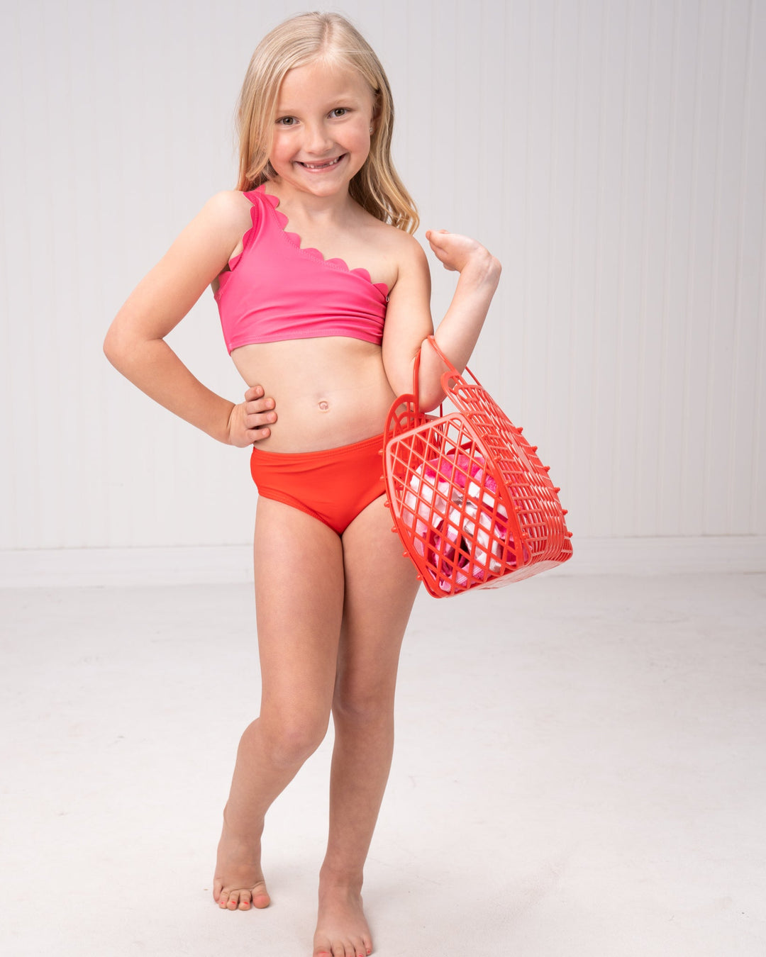 Bahama Pink & Red Colorblock Two Piece Swimsuit