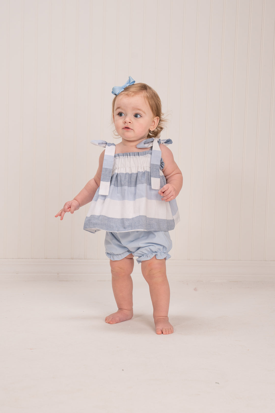 Wrinley Blue Stripe Bloomer Set