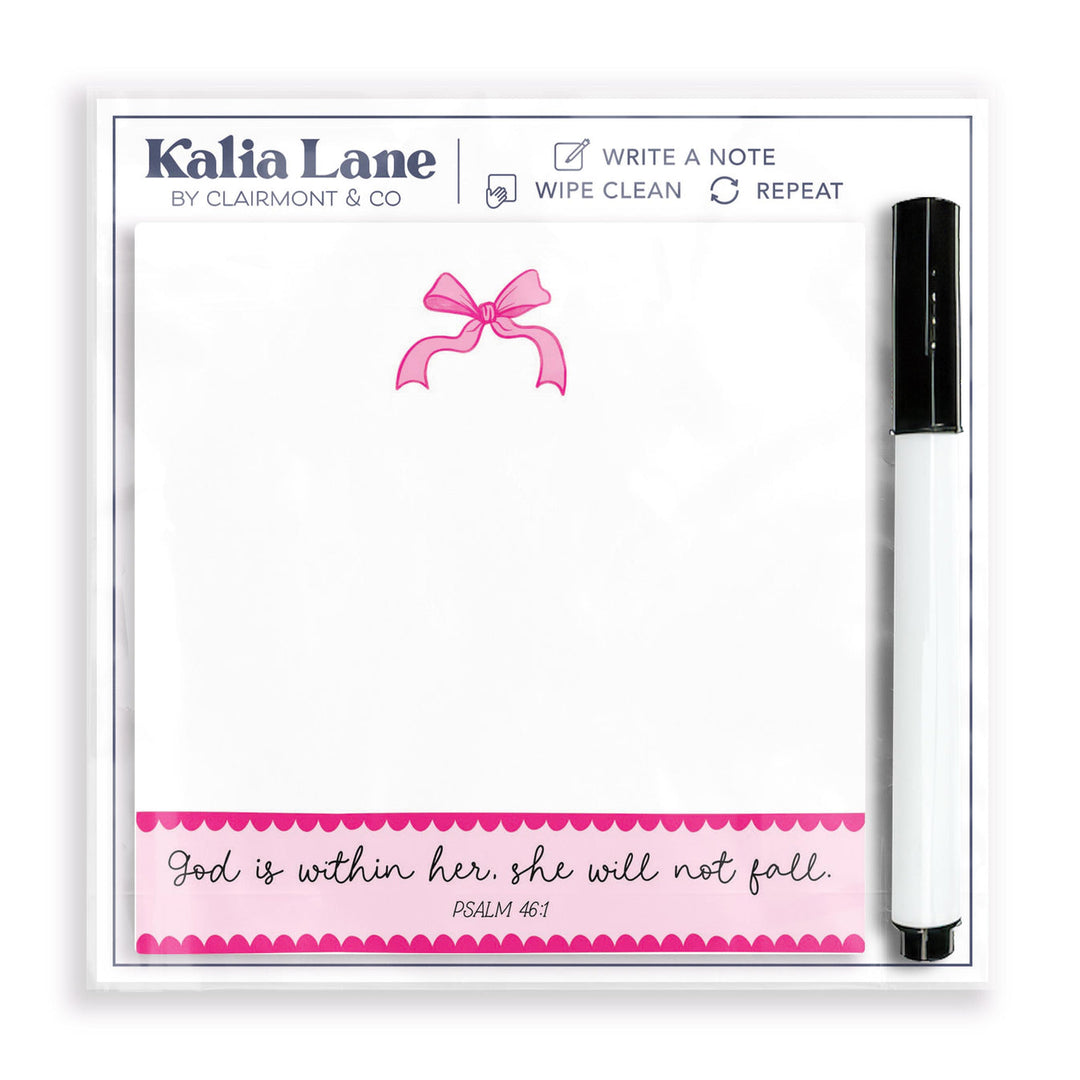 4x4 Clear Reminder Kalia Lane-Pink Bows God Is Within Her