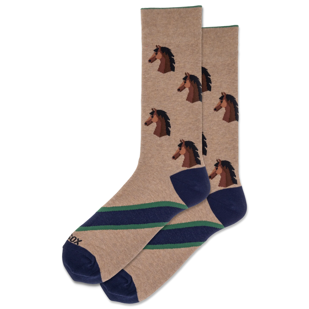 HOTSOX MEN'S HORSE HEAD CREW SOCKS