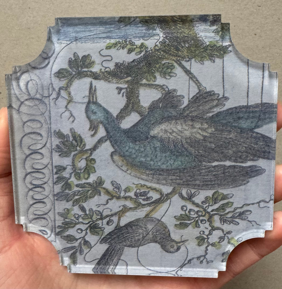 Antique Print Pheasant Coaster