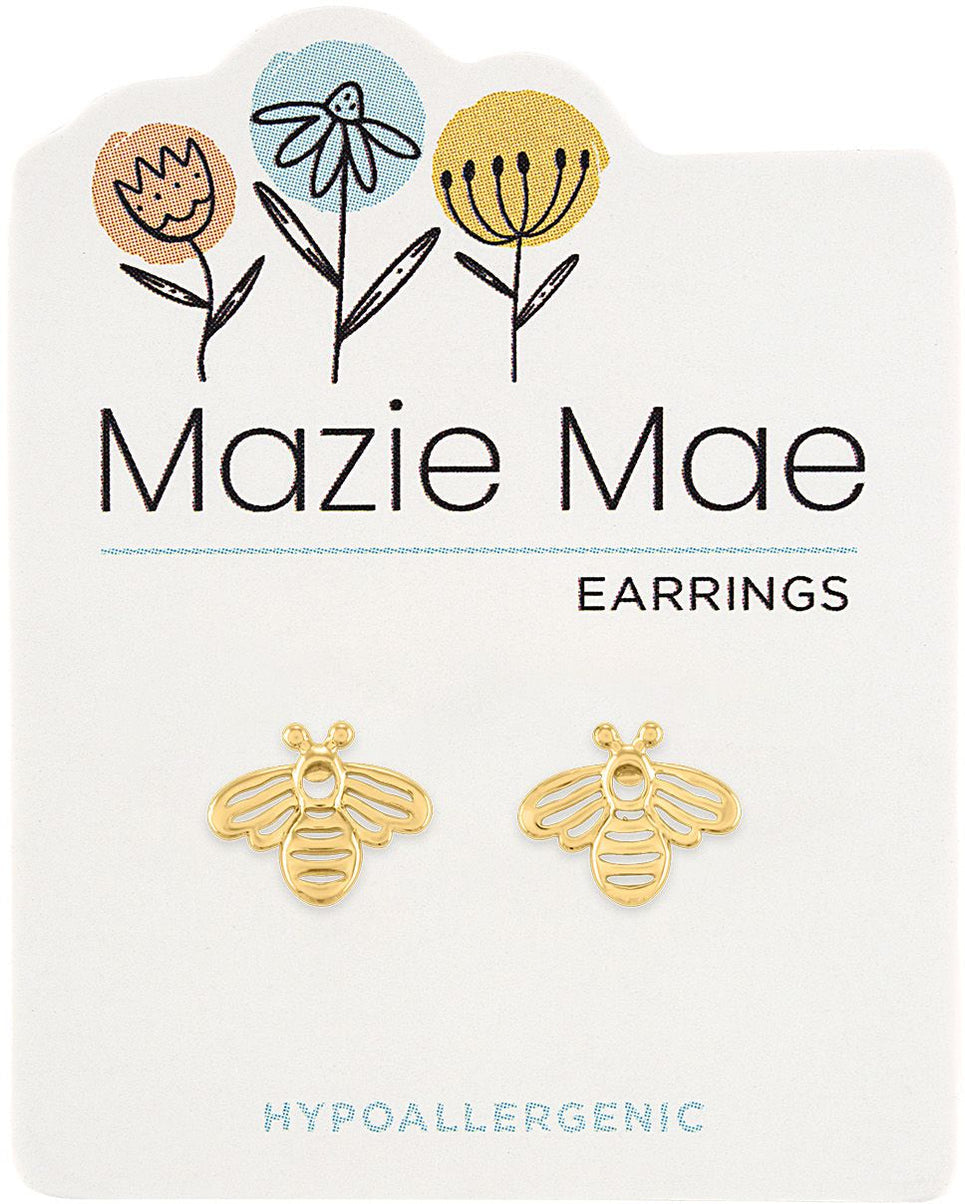 Gold Bee Stud Mazie Mae Earrings