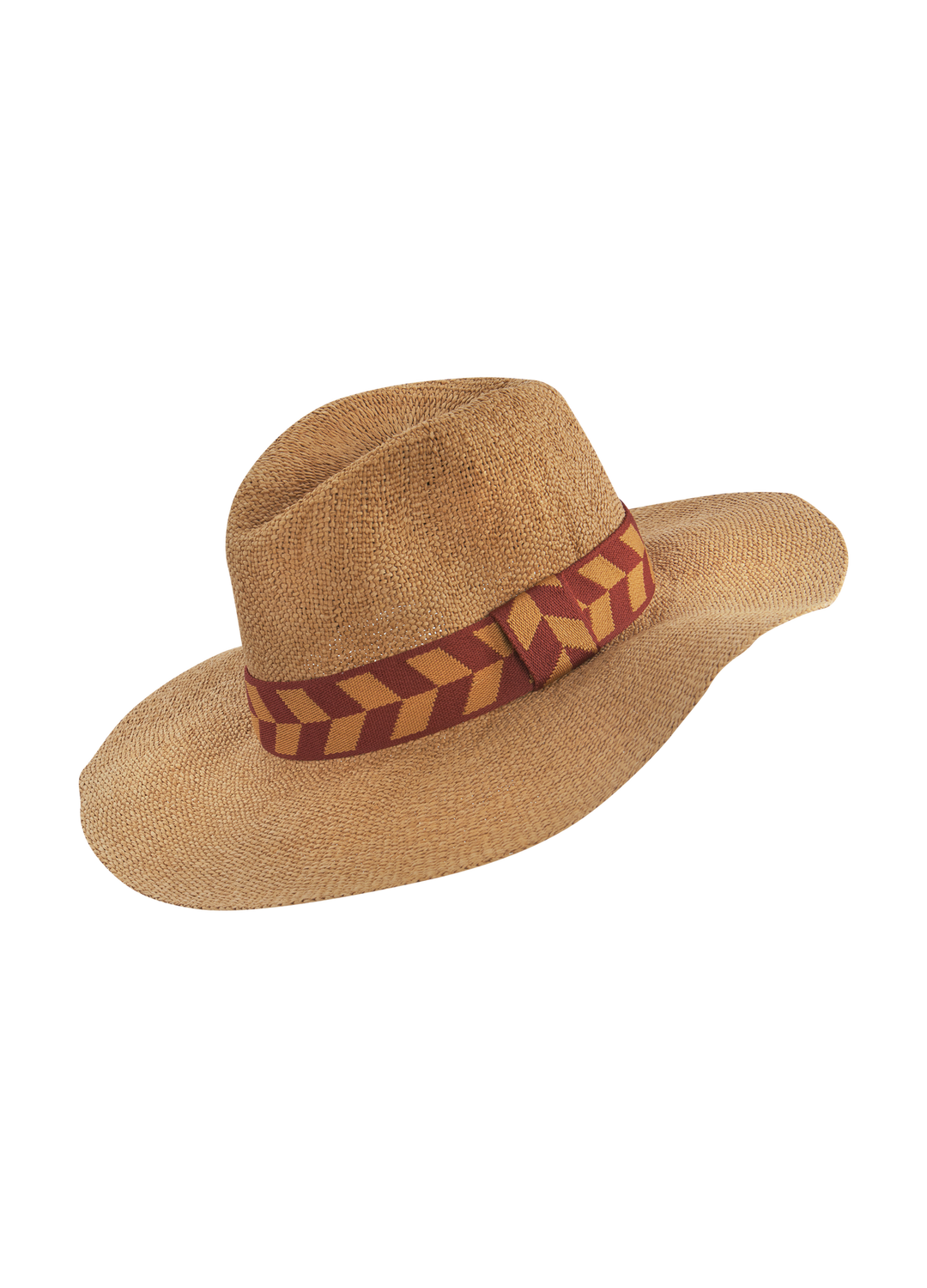 Natasha Hat Terracotta Chevron Band